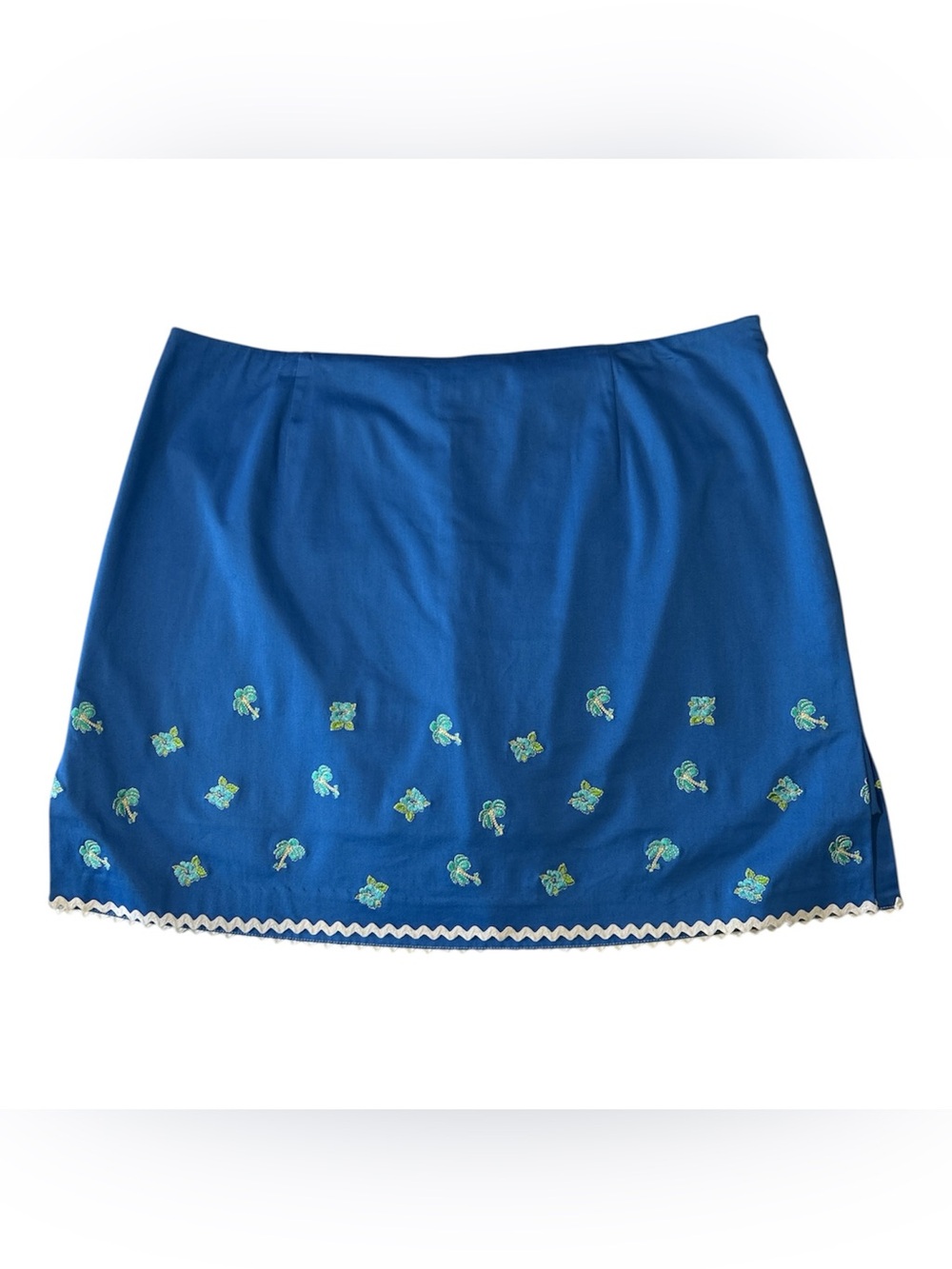 Island Republic Blue Embroidered Mini Skort with Ruffle Trim size 14